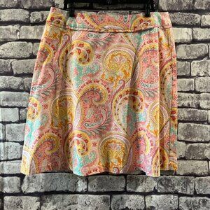 Alanni Paisley A-Line Multicolored Skirt Size 16